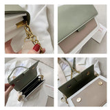 Contrast Color Leather Shoulder Bags For Women