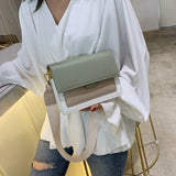 Contrast Color Leather Shoulder Bags For Women