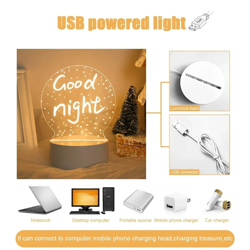 3 Colors Creative DIY LED Night Light