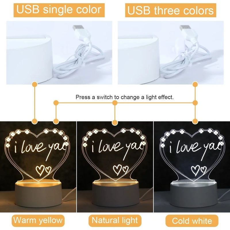 3 Colors Creative DIY LED Night Light