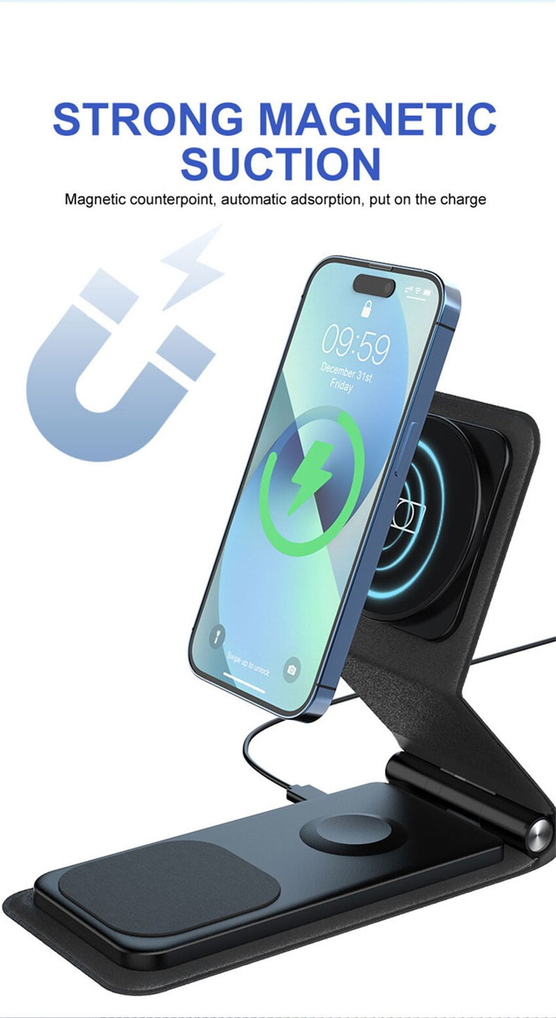 NEW 100W 3 in 1 Magnetic Wireless Charger