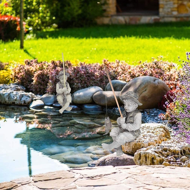 Garden Statue Resin Fisherman