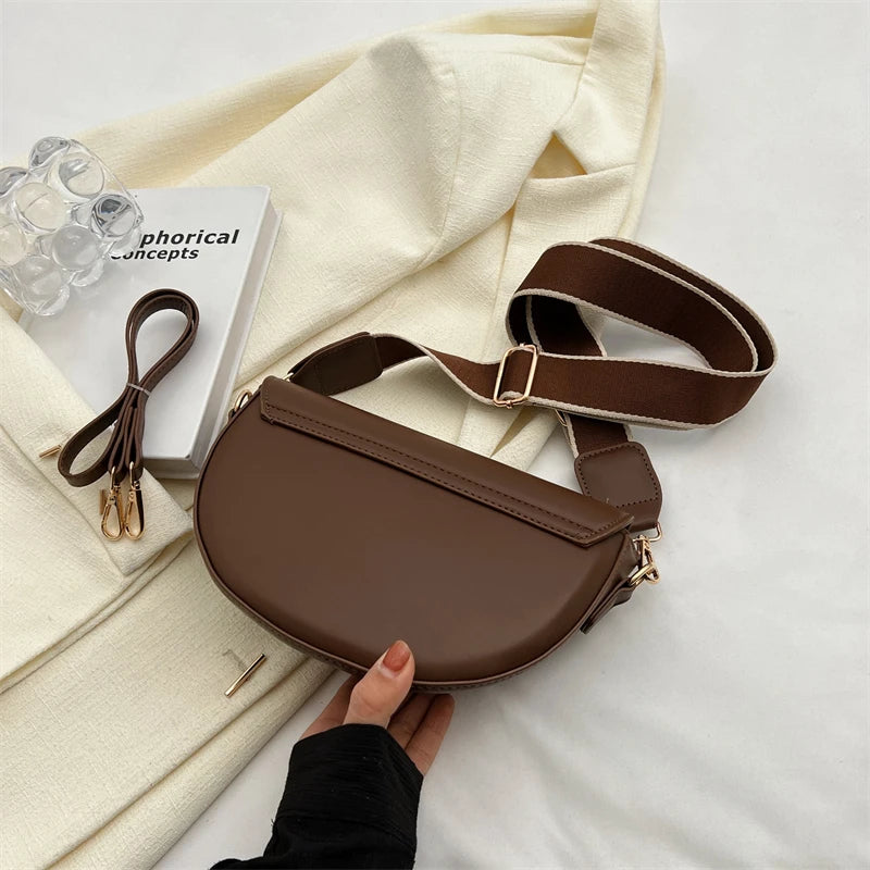 Small Leather Saddle Armpit Bags for Women