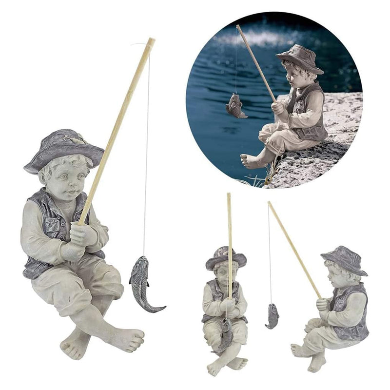 Garden Statue Resin Fisherman