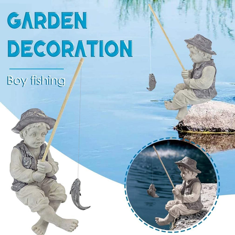 Garden Statue Resin Fisherman