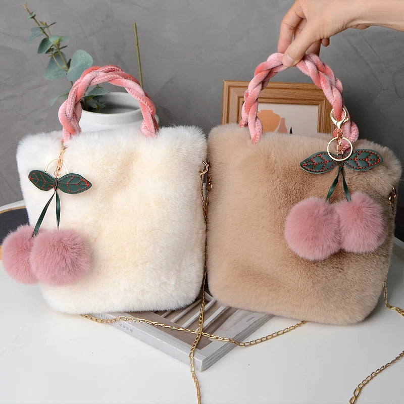 New Fashion Women Soft Plush Handbag