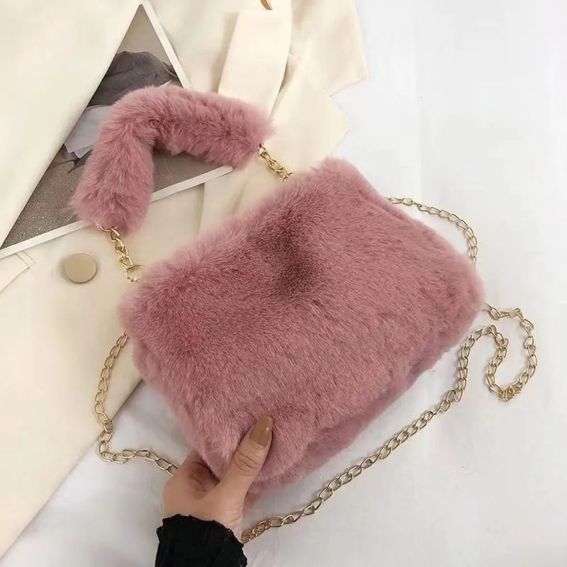 New Fashion Women Soft Plush Handbag