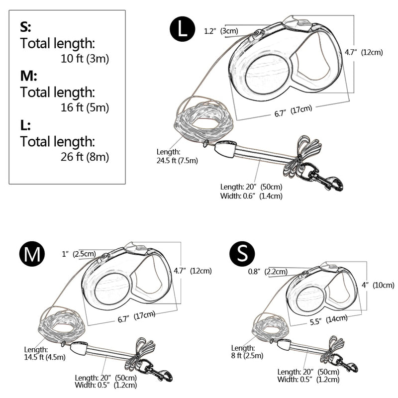 Retractable Dog Leash Automatic Extending