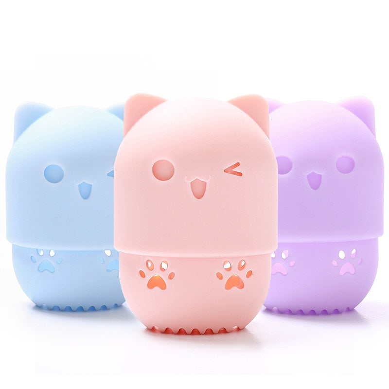 1Pcs Kitten Silicone Powder Puff