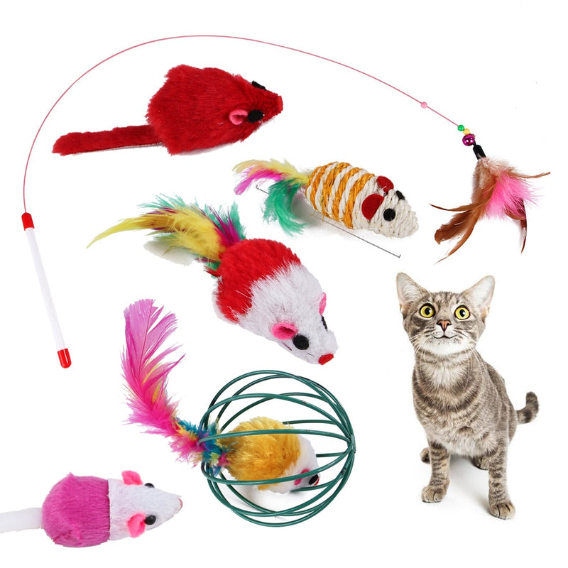 20 Sets Cat Interactive Toy Rainbow Ball