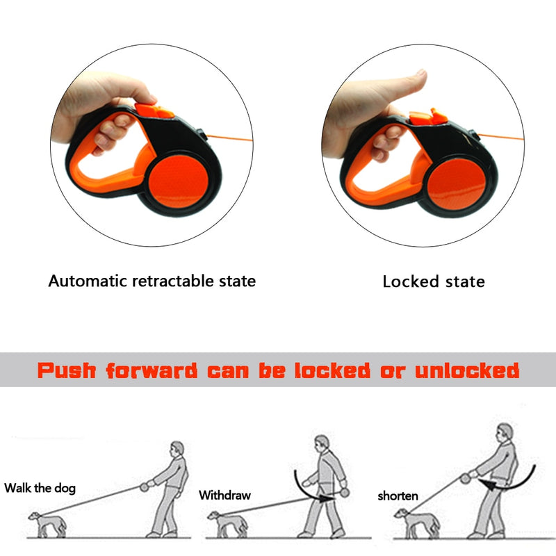 Retractable Dog Leash Automatic Extending