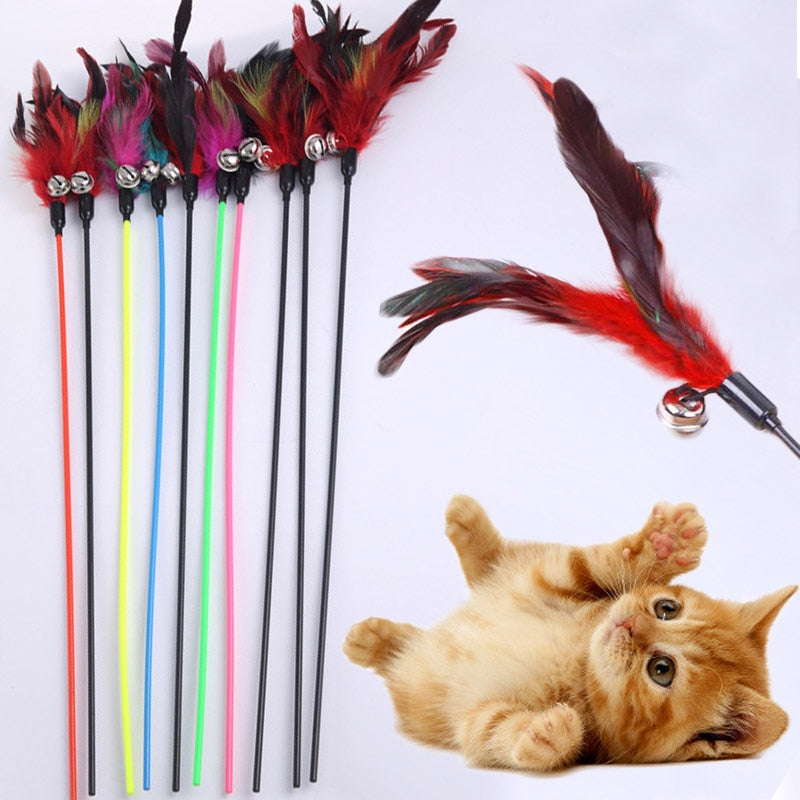 Cat Toy Feather Stick Toy For Cats Kittens