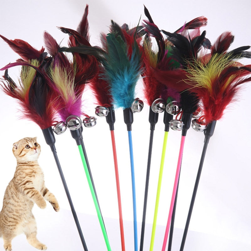 Cat Toy Feather Stick Toy For Cats Kittens