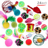 20 Sets Cat Interactive Toy Rainbow Ball