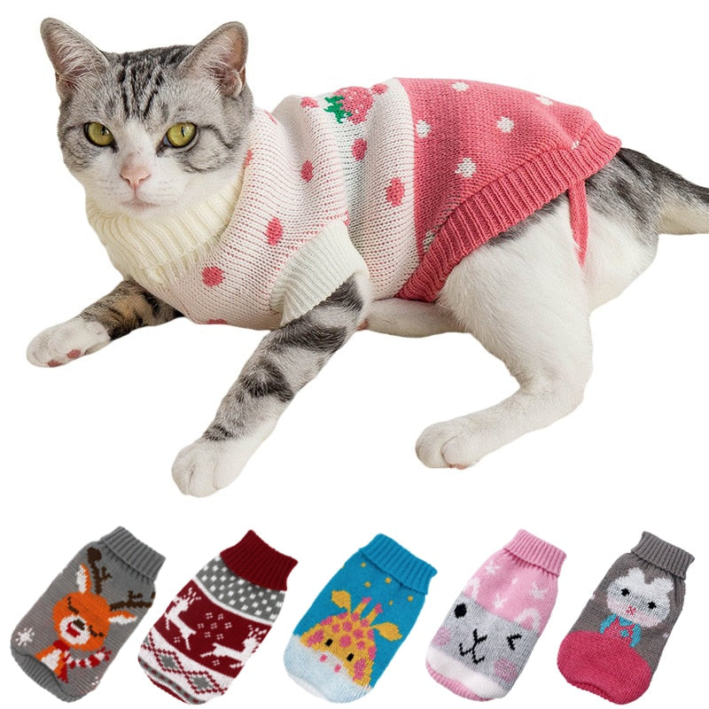 Puppy Cat Sweater Winter Warm